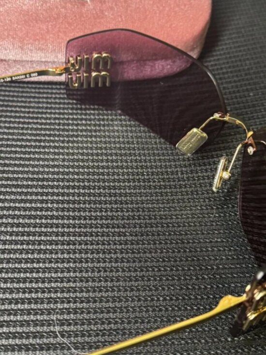 Miu Miu Pink Gold Rimless Sunglasses main image 6
